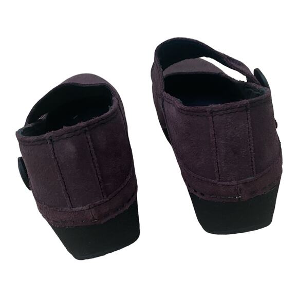 Dansko Womens Mary Jane Clogs Ankle Strap Size 38 Plum Leather Business Casual - Picture 11 of 12